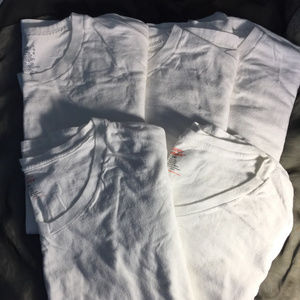 🔒5 Men's 100% cotton white t-shirts, short sleeve